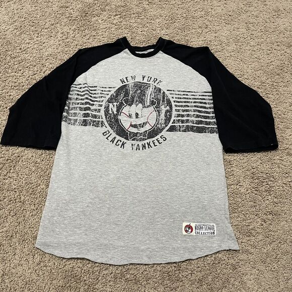 New York Black Yankees Shirt Mens Large Gray JW Nostalgic Baseball Negro League - Picture 1 of 7
